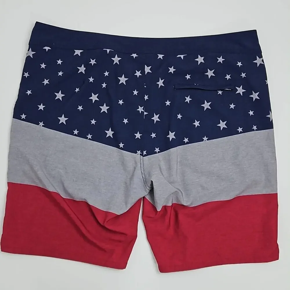 Travis Mathew USA Stars‎ Stripes Swim Board Shorts MINOR FLAWS | Men's 42